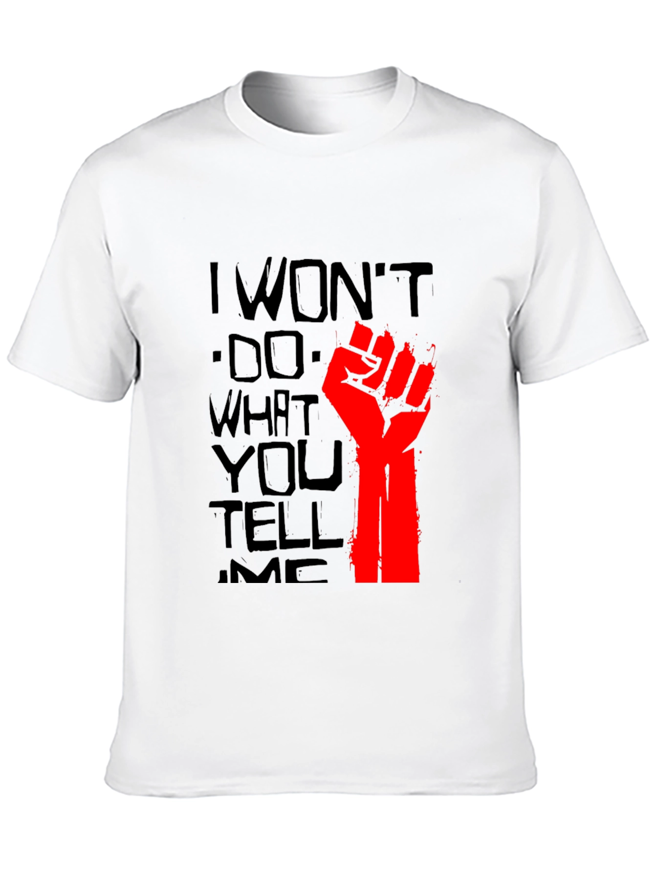 Rebellious I Wont Graphic Tee - Black