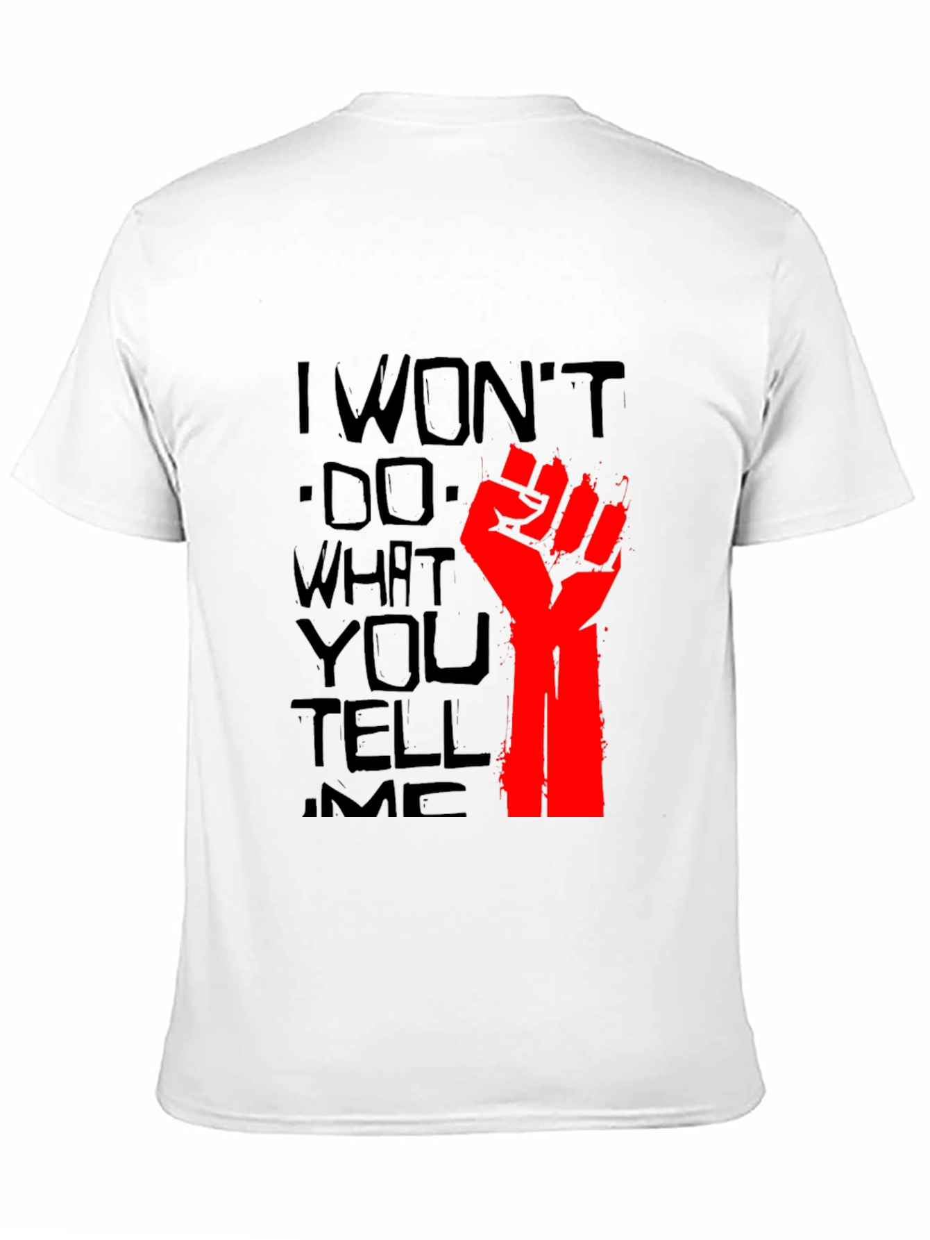 Rebellious I Wont Graphic Tee - Black