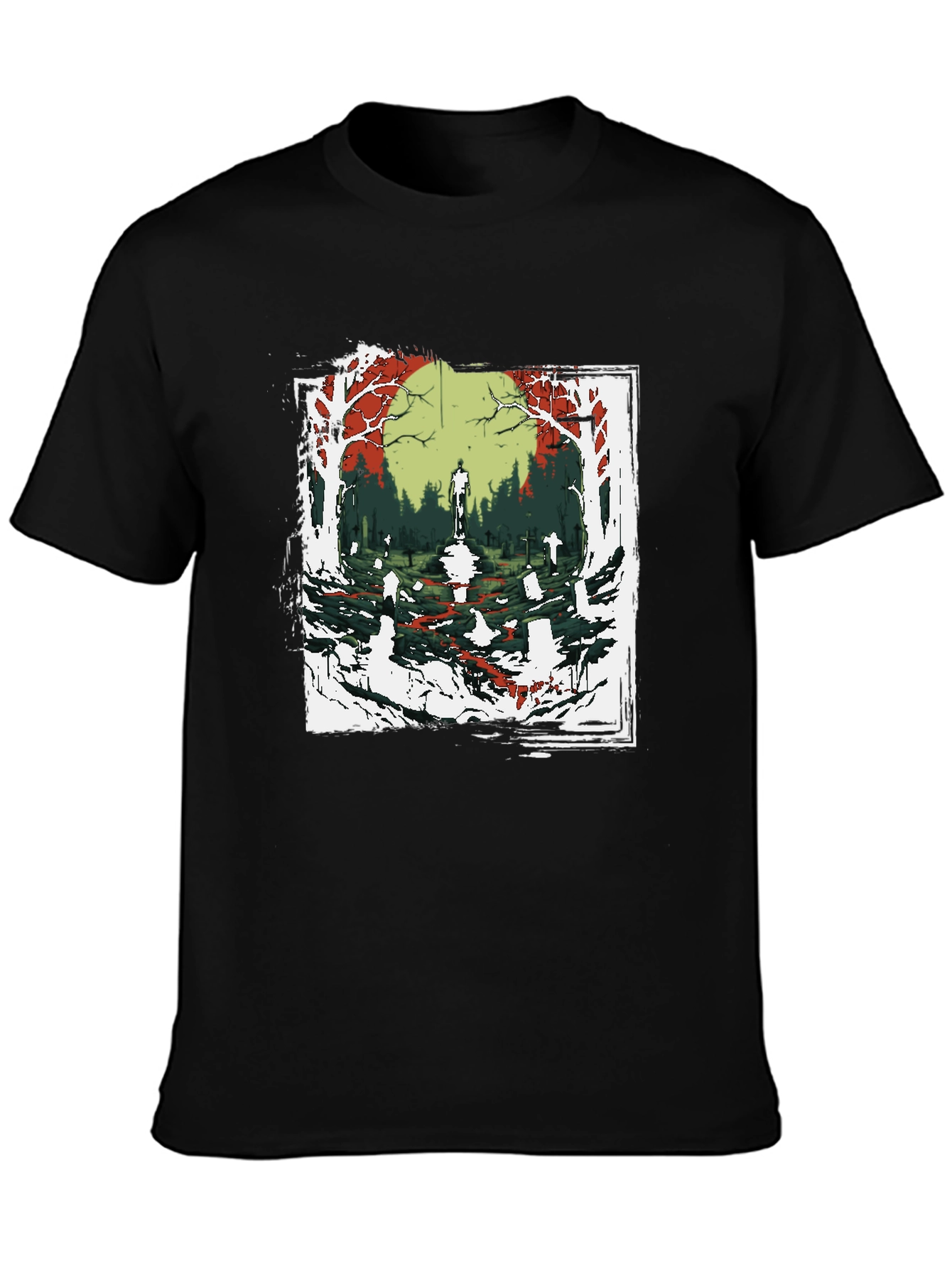Zombie Graveyard Graphic Tee - Black