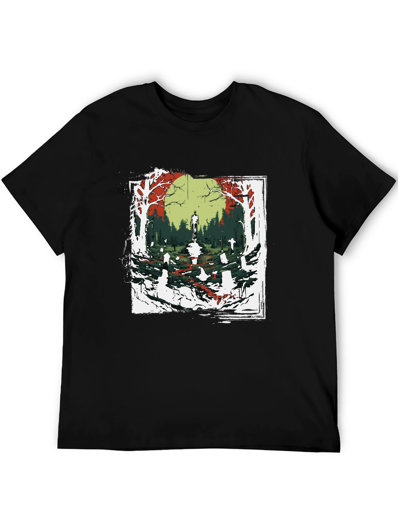 Zombie Graveyard Graphic Tee - Black