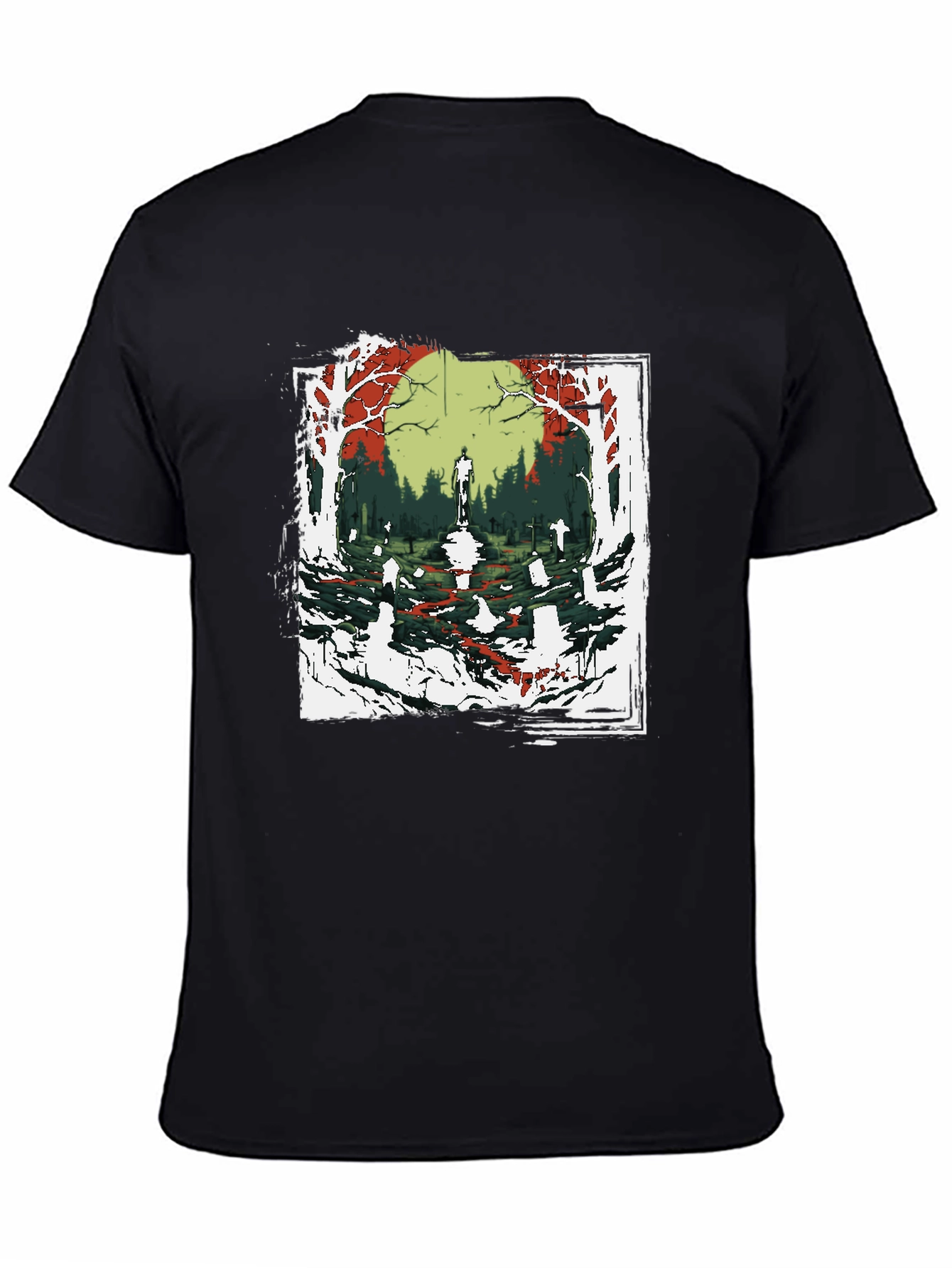 Zombie Graveyard Graphic Tee - Black
