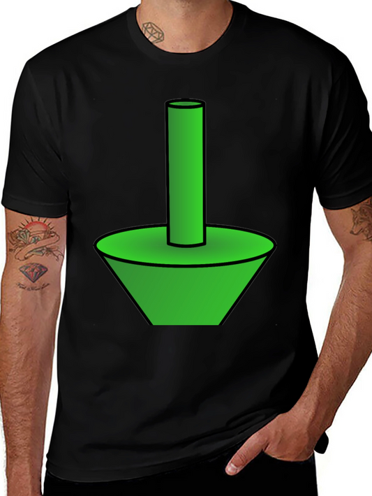 Funky Green Cone & Cylinder Graphic T-Shirt