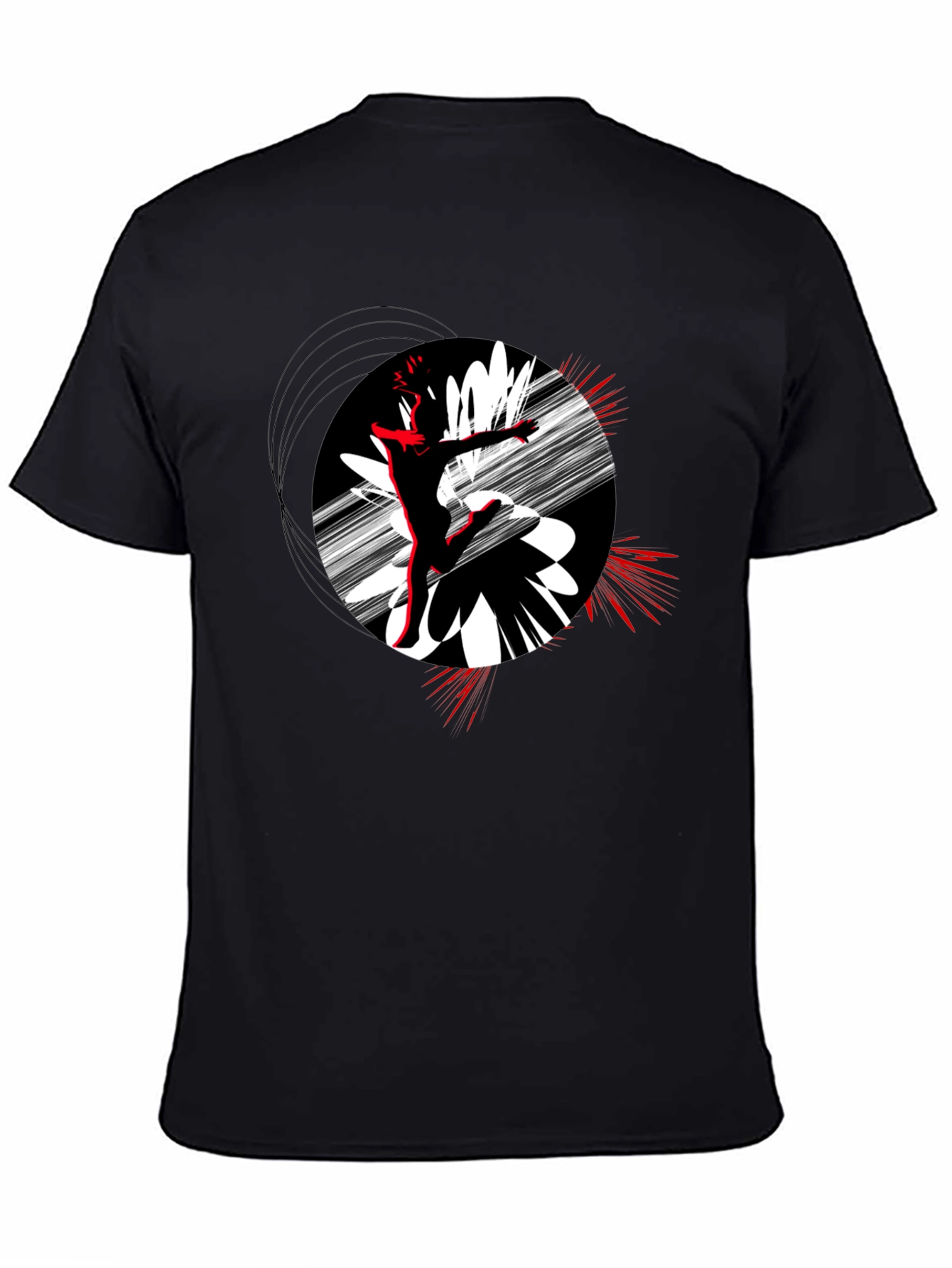Abstract Dance T-Shirt - Black Cotton Tee