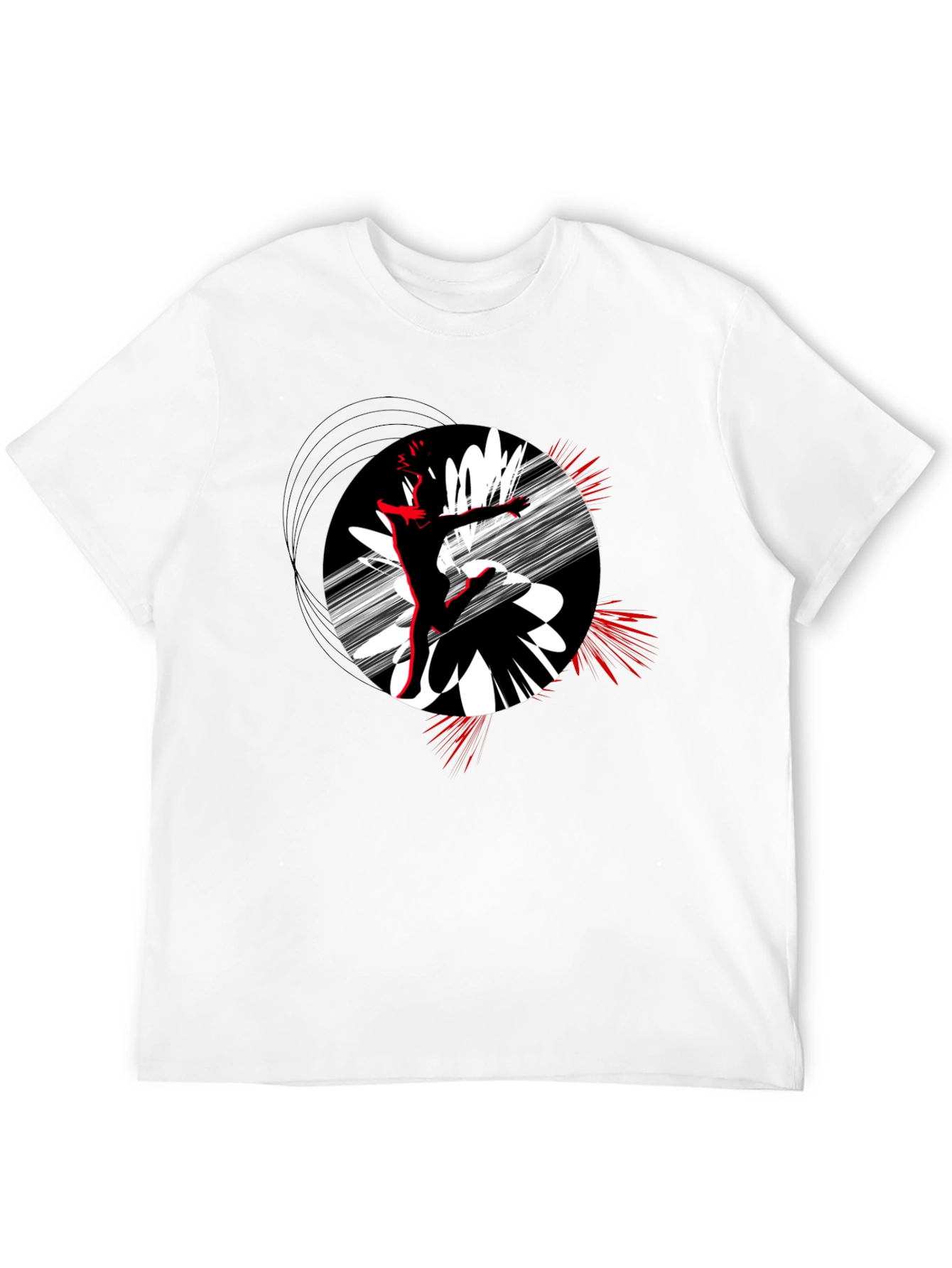 Abstract Dance T-Shirt - Black Cotton Tee