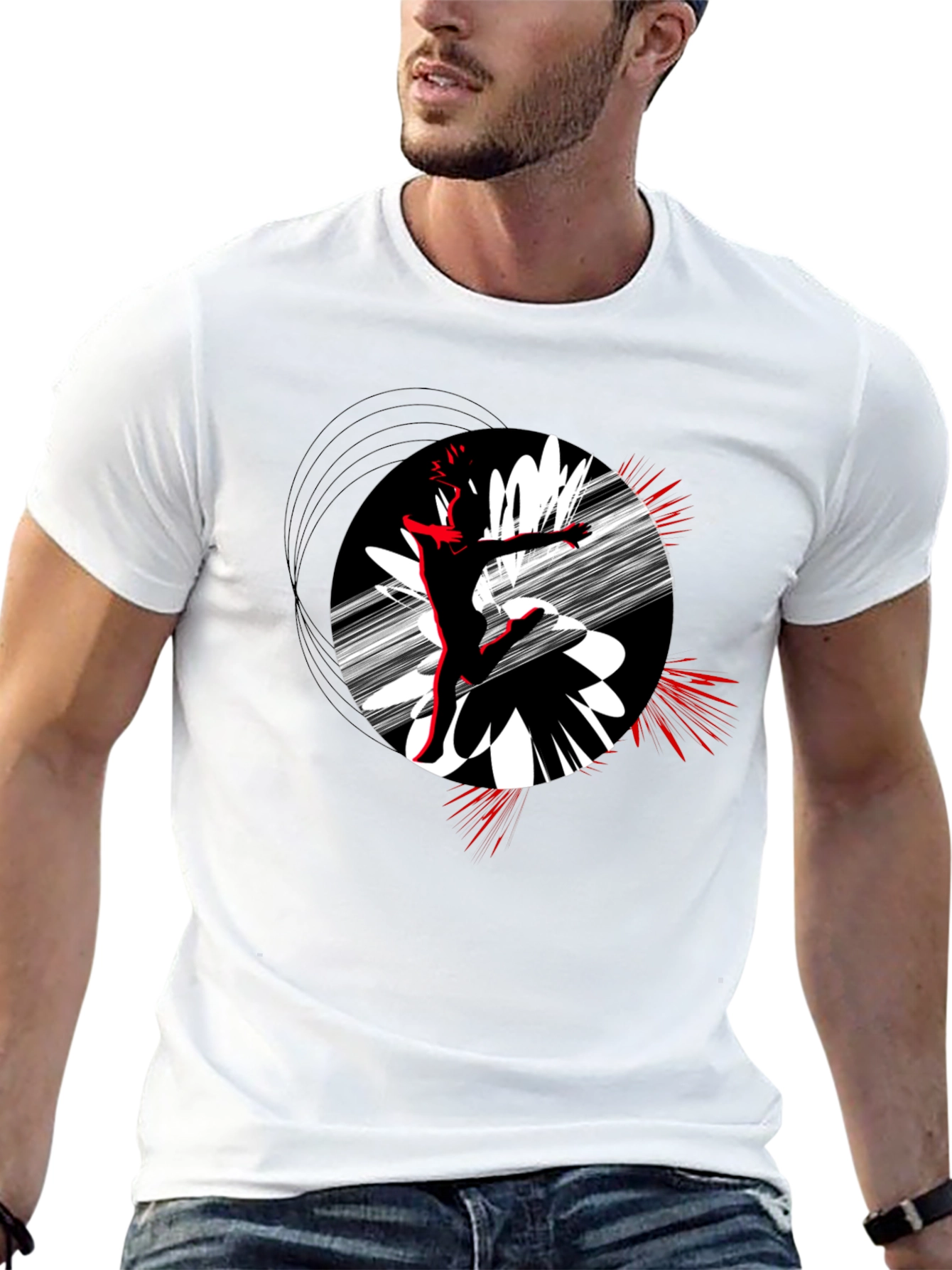 Abstract Dance T-Shirt - Black Cotton Tee