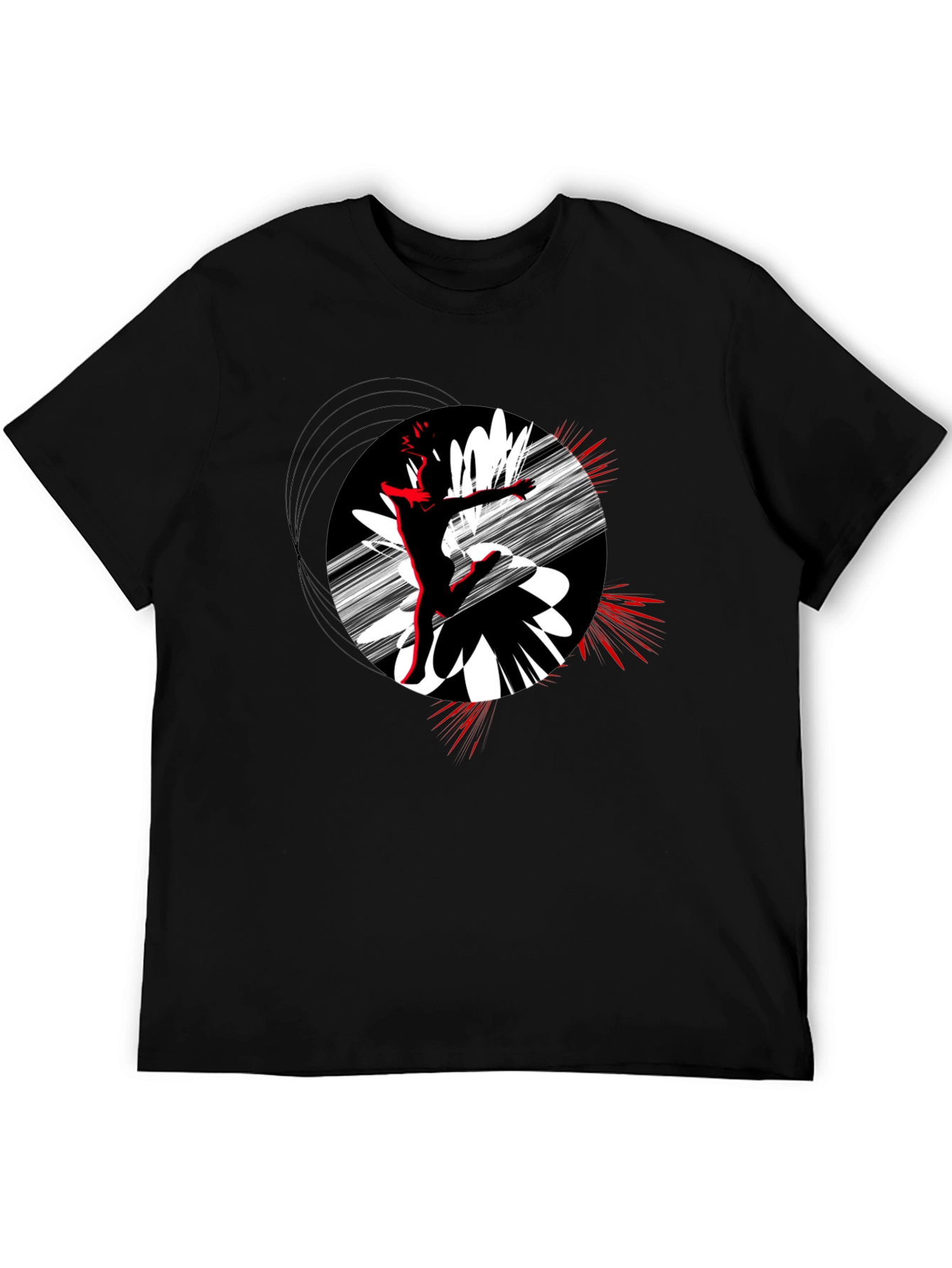Abstract Dance T-Shirt - Black Cotton Tee