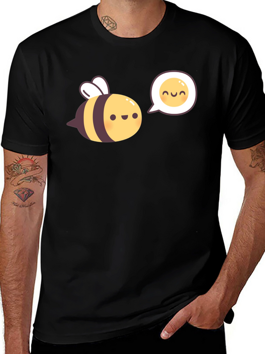 Cute Bee Graphic T-Shirt - Black
