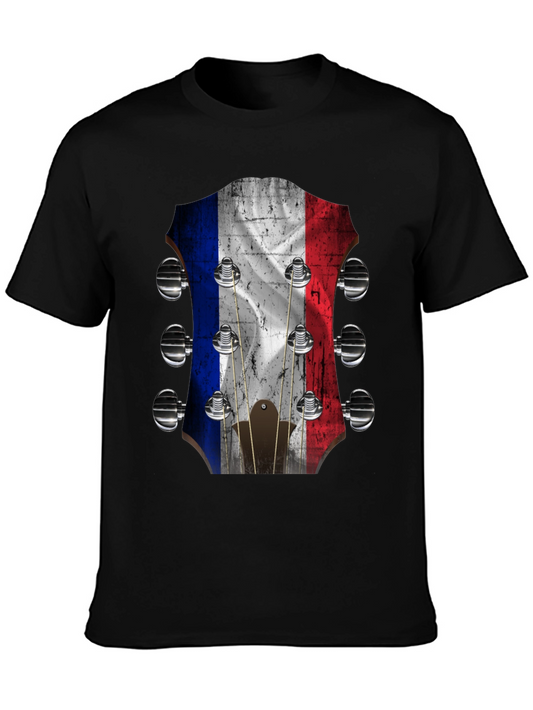 French Flag Guitar Headstock Graphic Tee