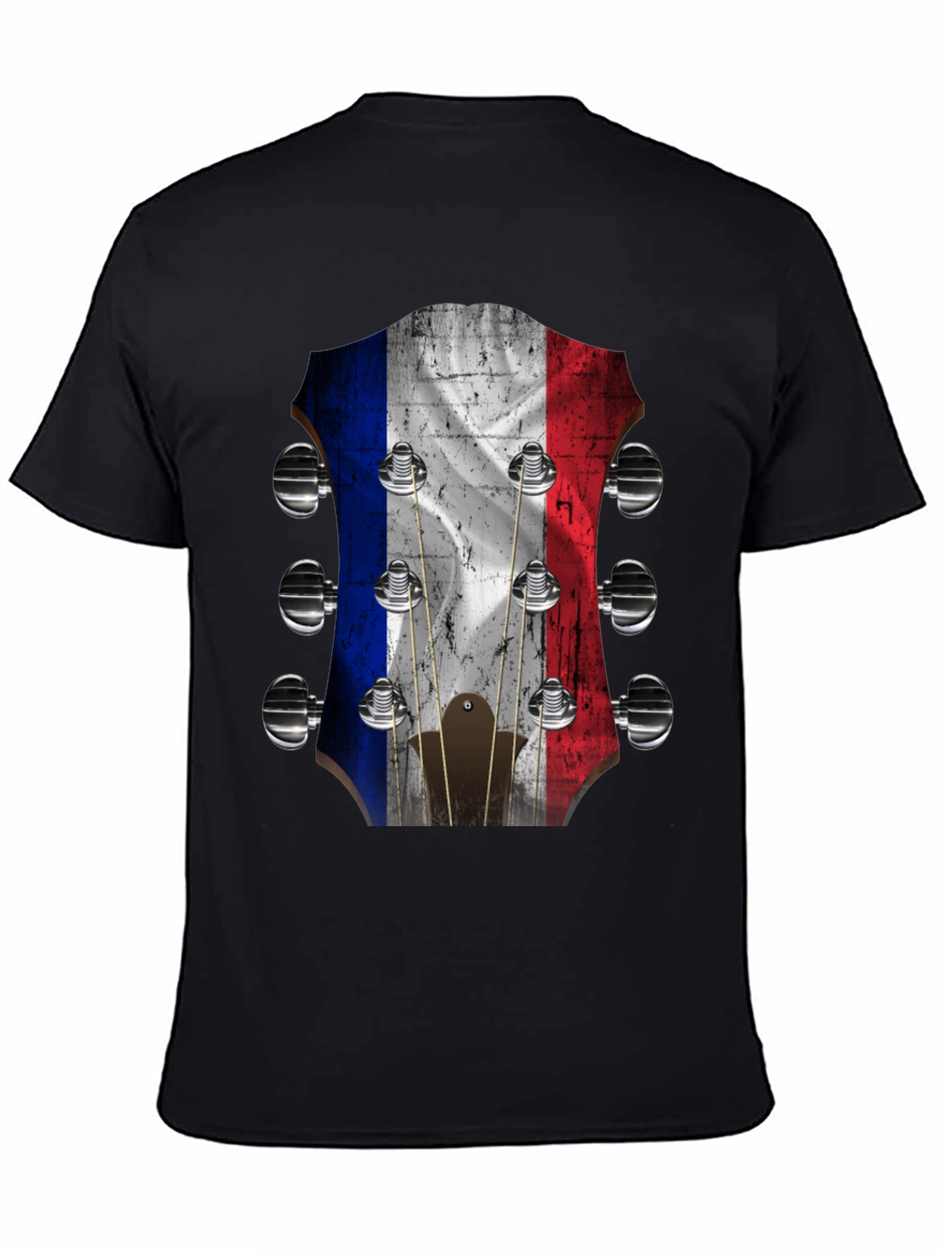 French Flag Guitar Headstock Graphic Tee