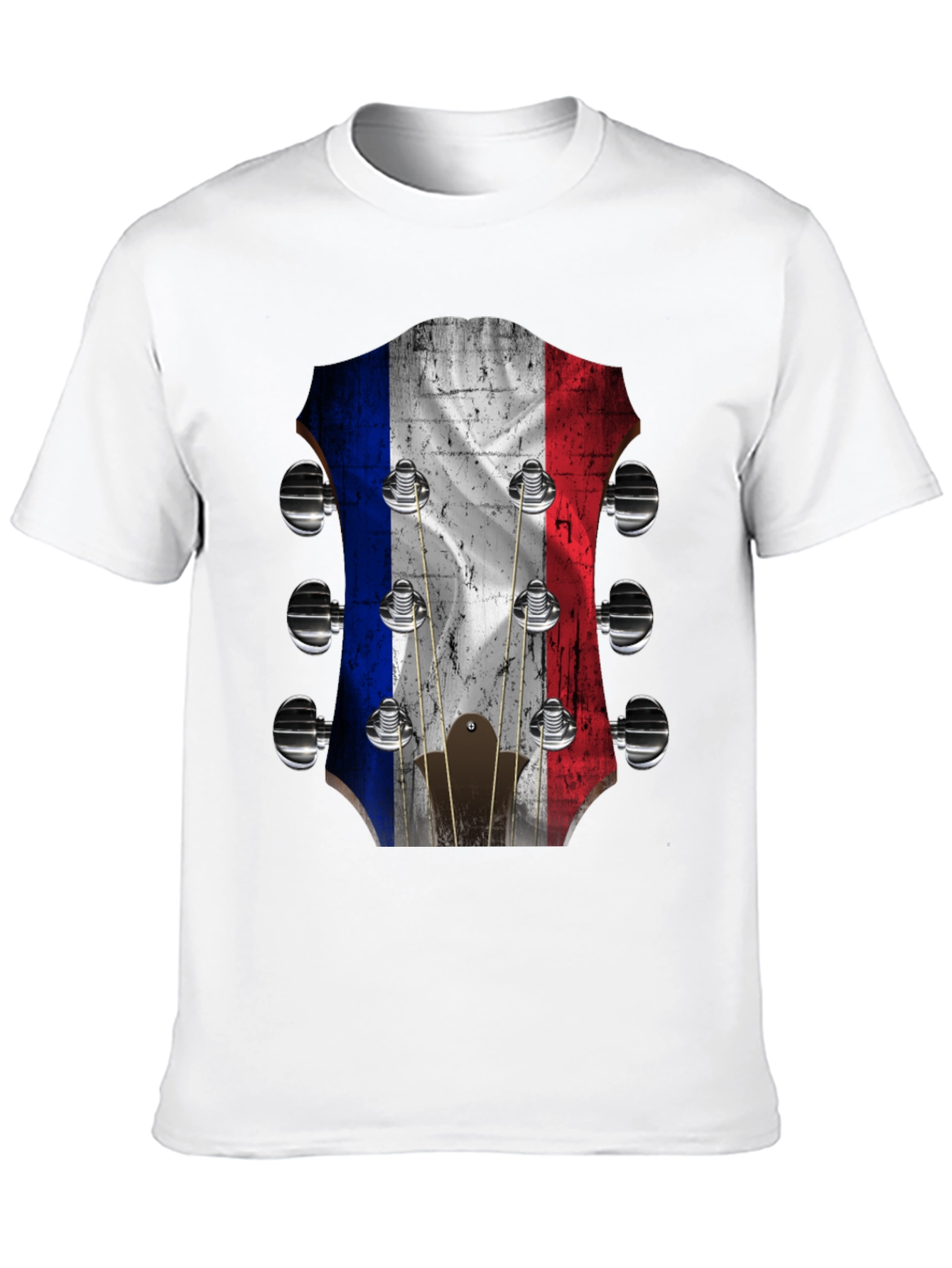 French Flag Guitar Headstock Graphic Tee