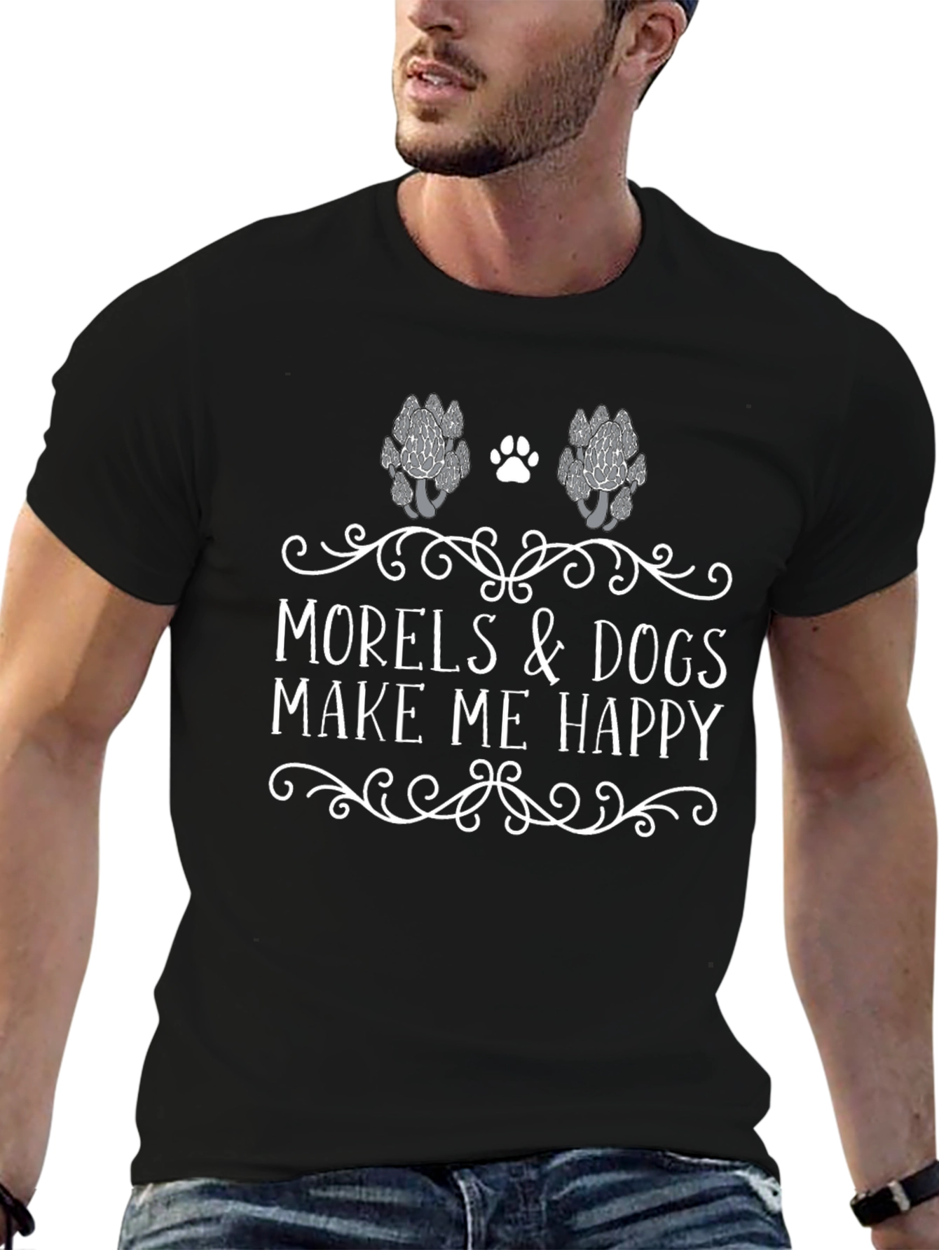 Morels and Dogs Make Me Happy T-Shirt