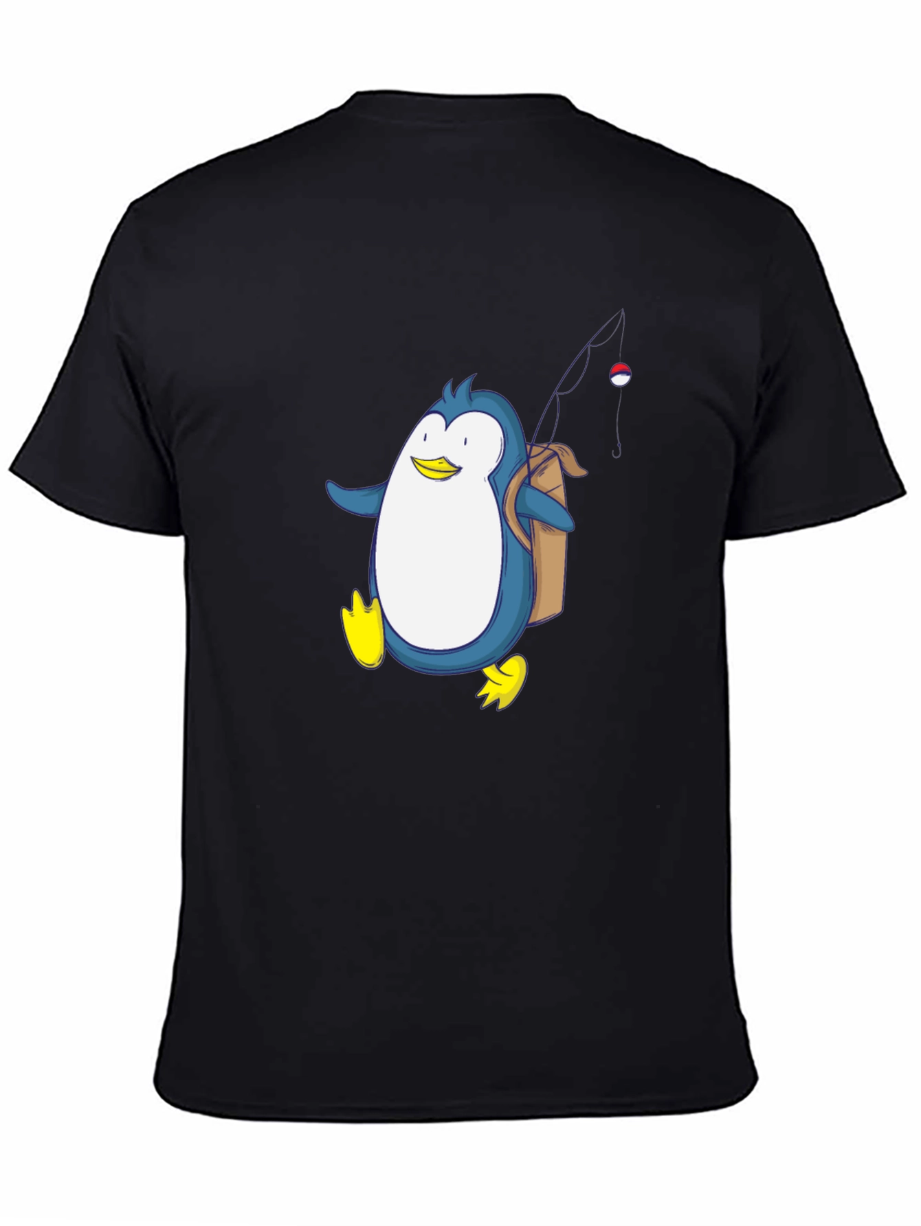 Penguin Fishing Trip T-Shirt - Fun Cartoon Design