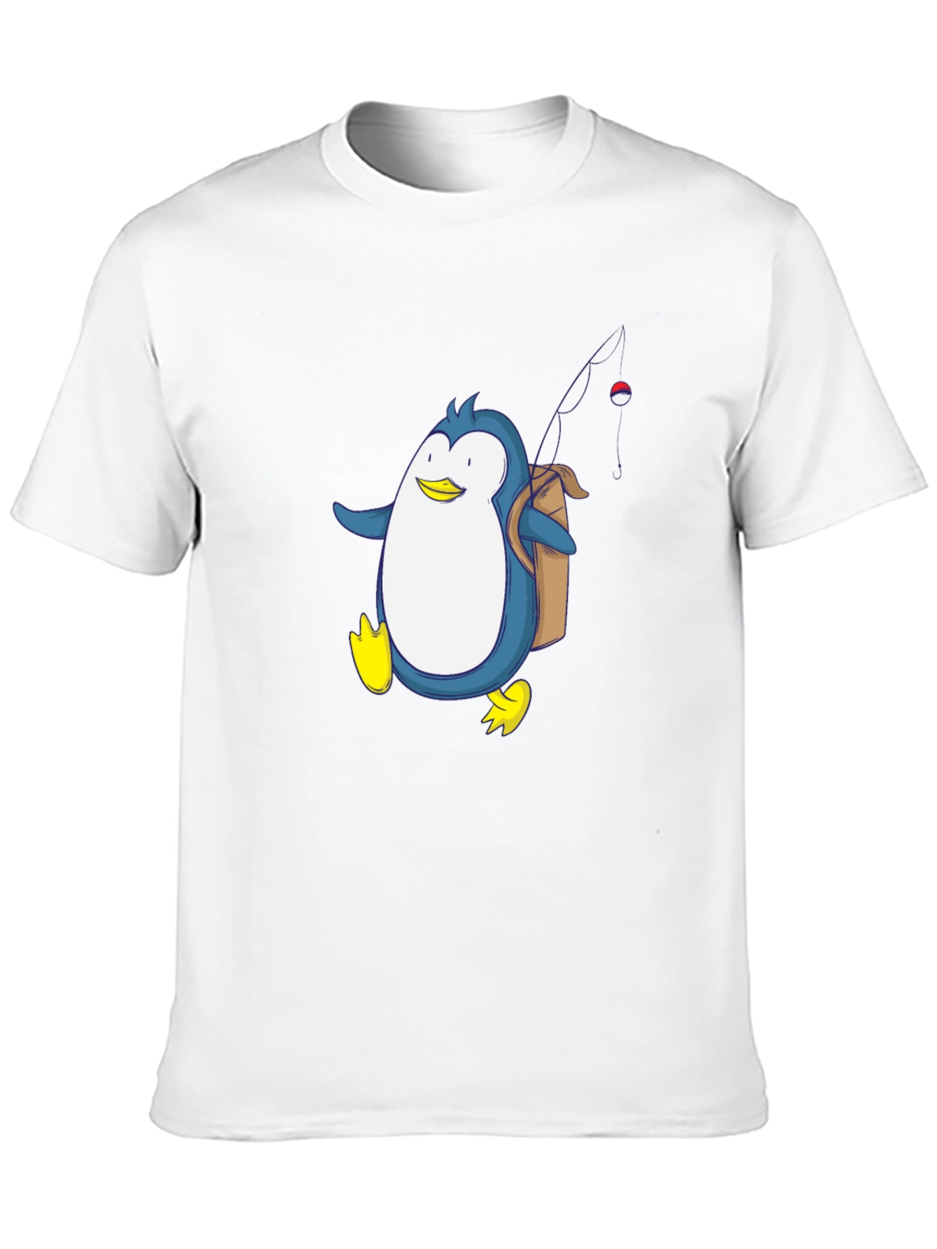 Penguin Fishing Trip T-Shirt - Fun Cartoon Design