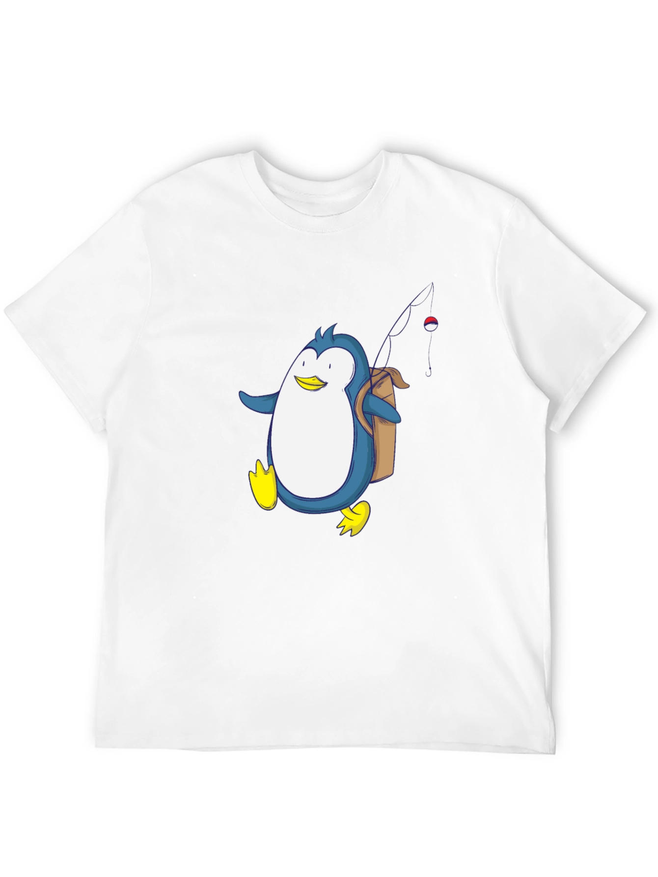 Penguin Fishing Trip T-Shirt - Fun Cartoon Design