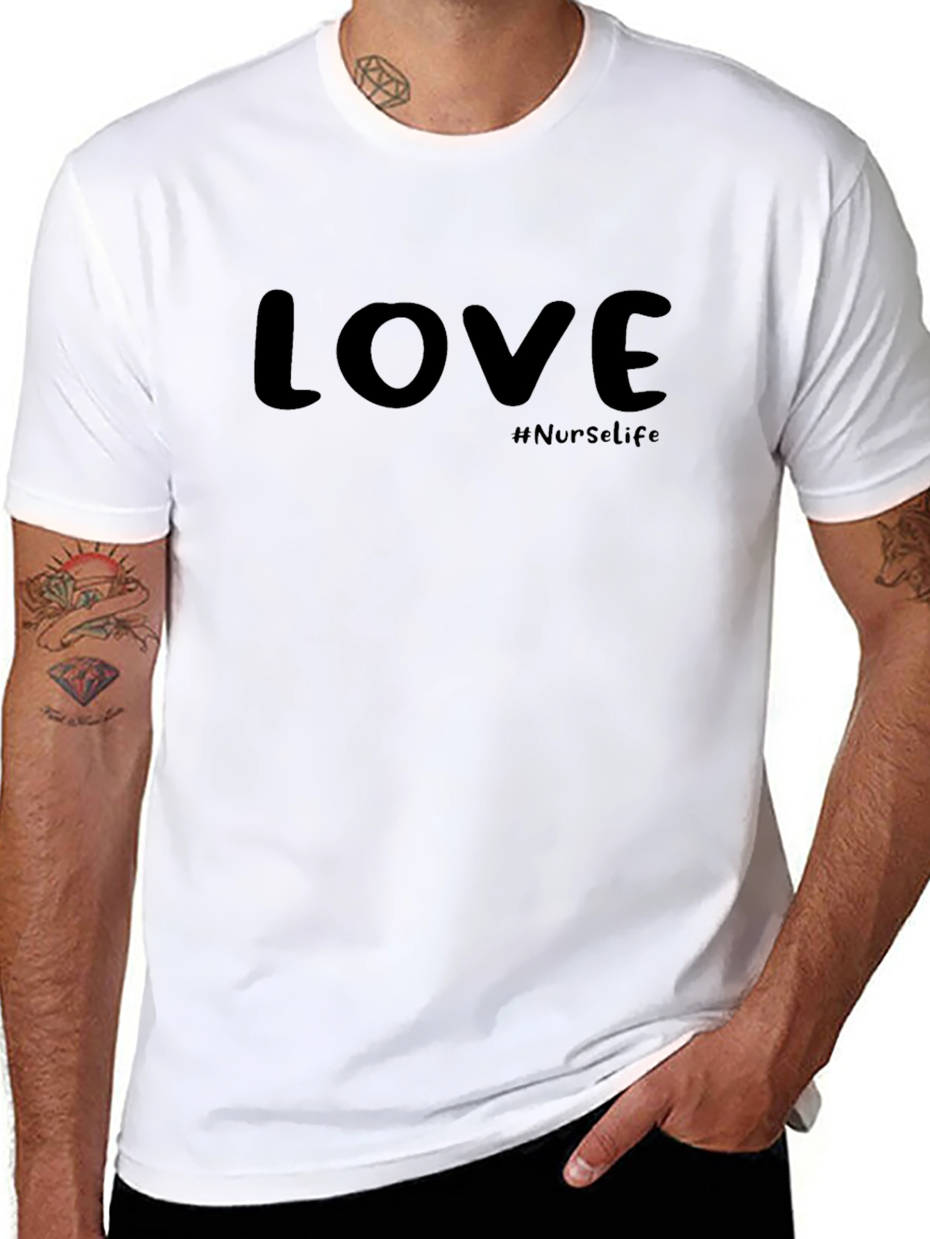 LOVE #NurseLife Black Graphic T-Shirt