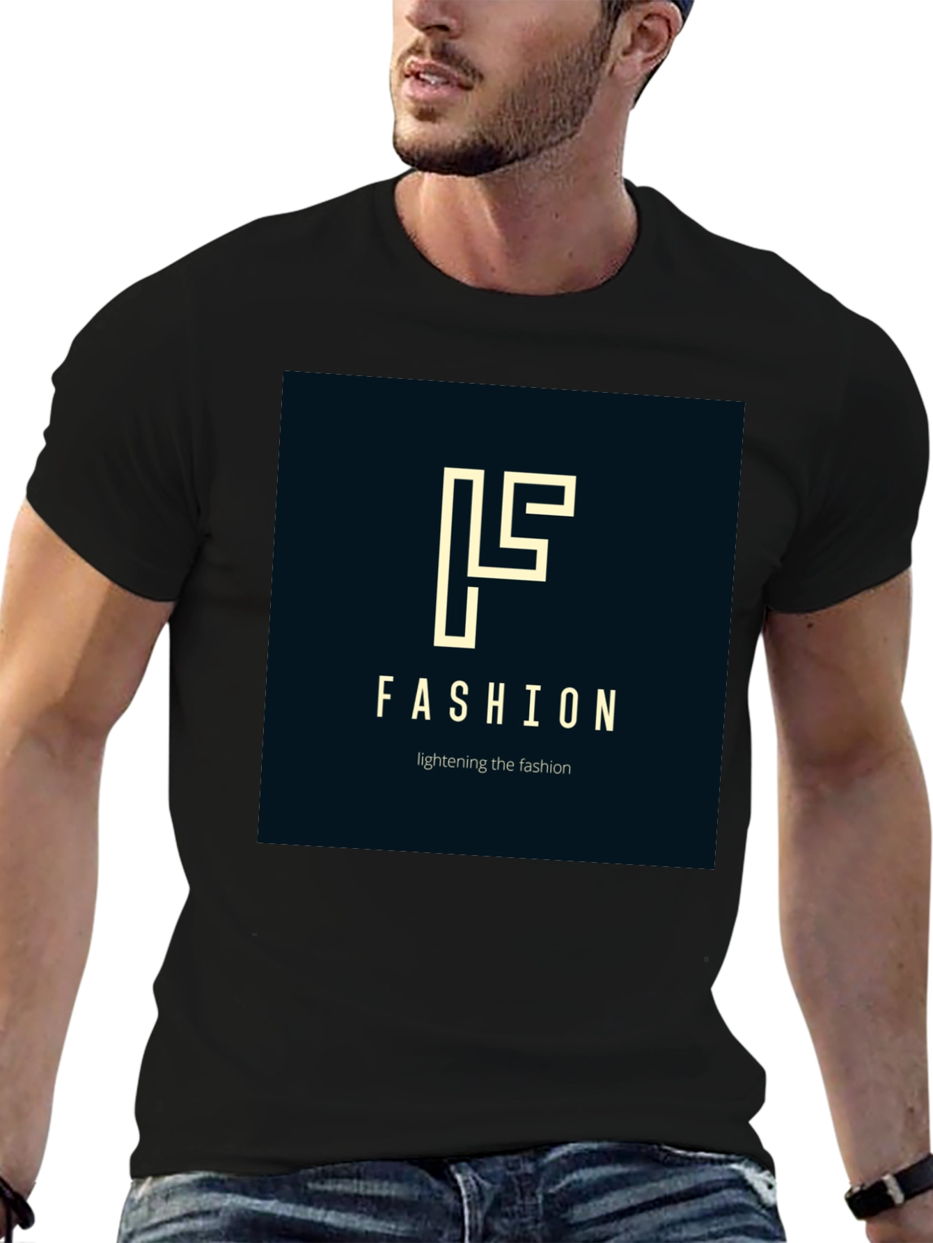 Fashion Logo Black T-Shirt - Stylish Modern Design
