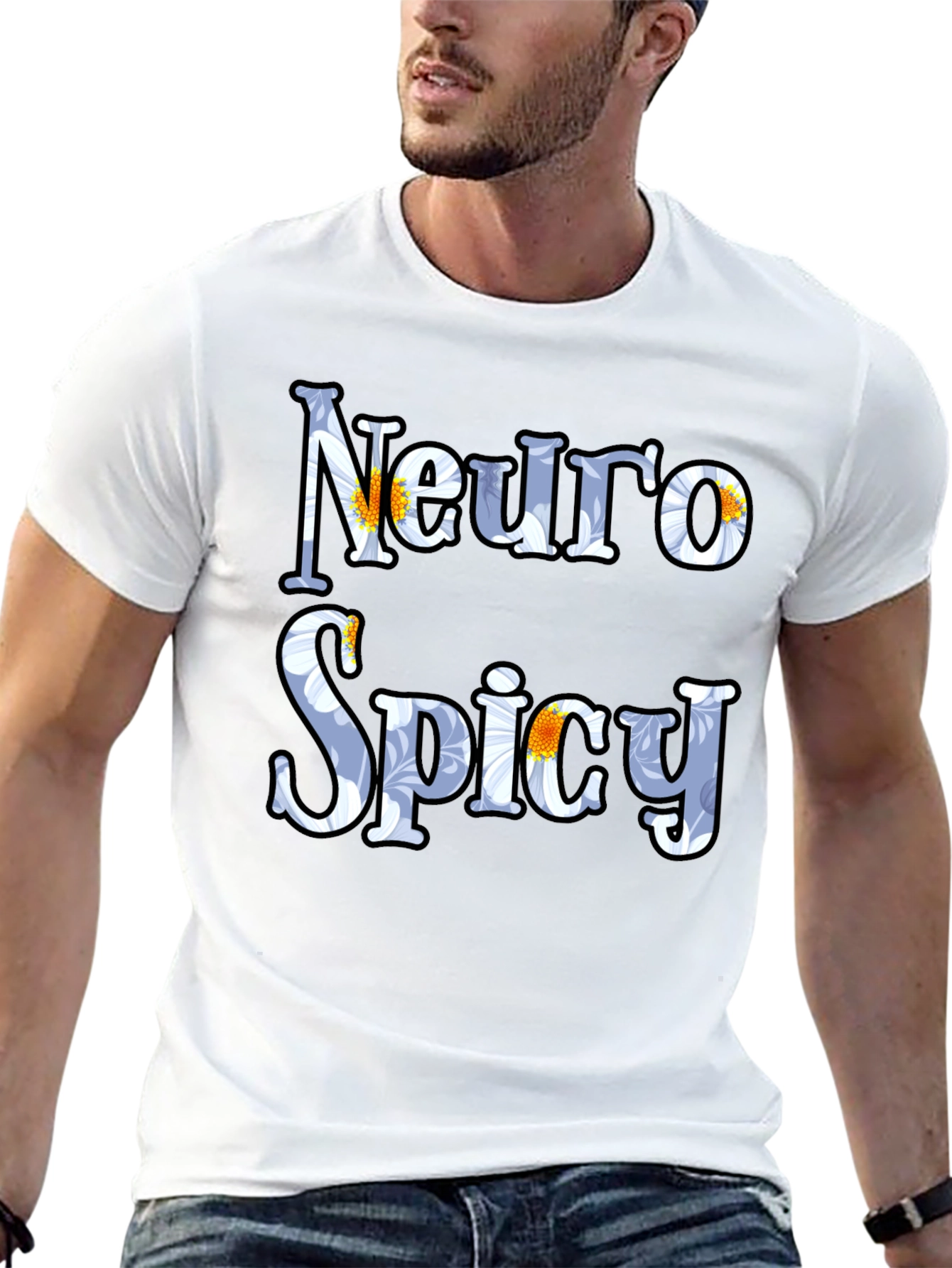 Neuro Spicy Floral T-Shirt - Black