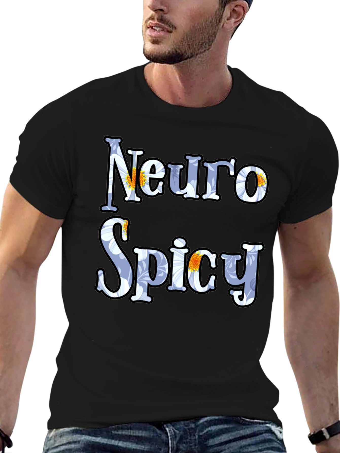 Neuro Spicy Floral T-Shirt - Black