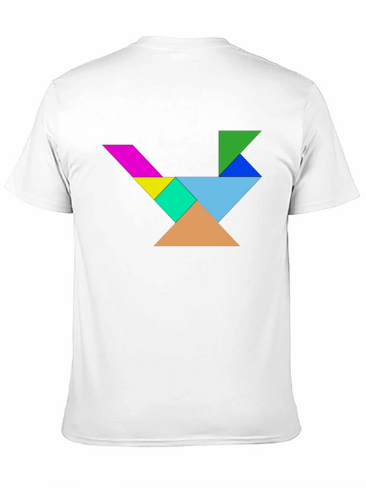 Tangram Bird Graphic Tee - Unique Puzzle Shirt