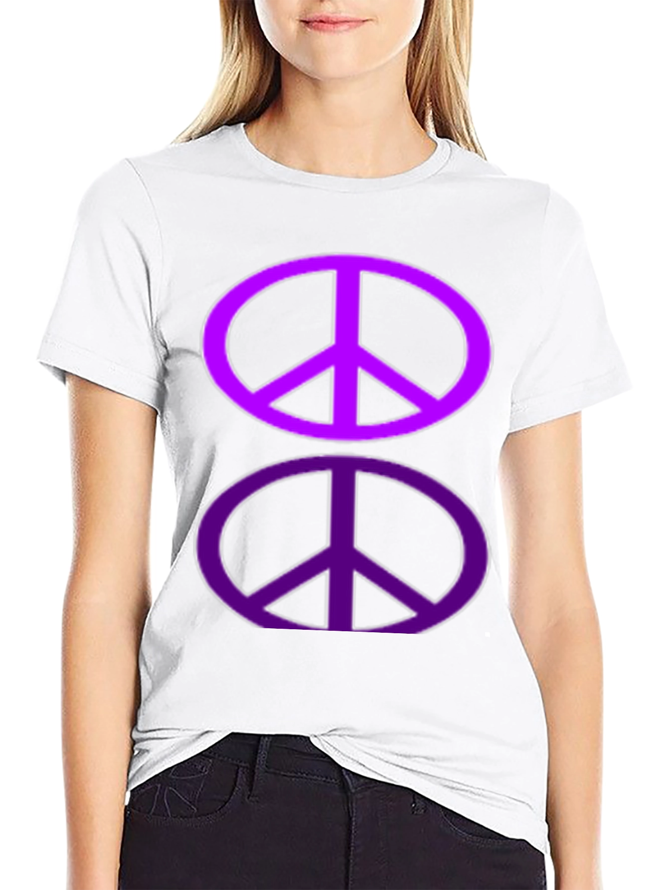 Peace Sign Graphic Tee - Black