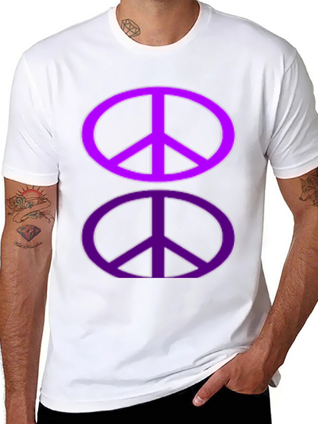 Peace Sign Graphic Tee - Black