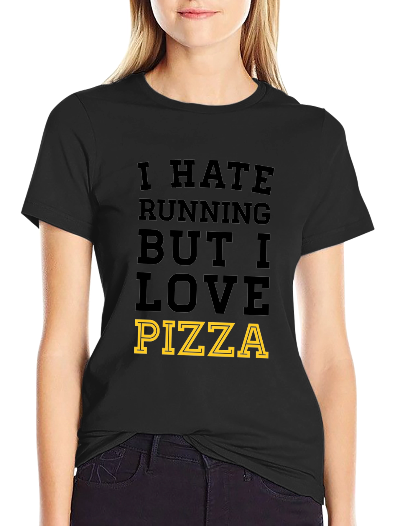 I Hate Running But I Love Pizza Mens T-Shirt