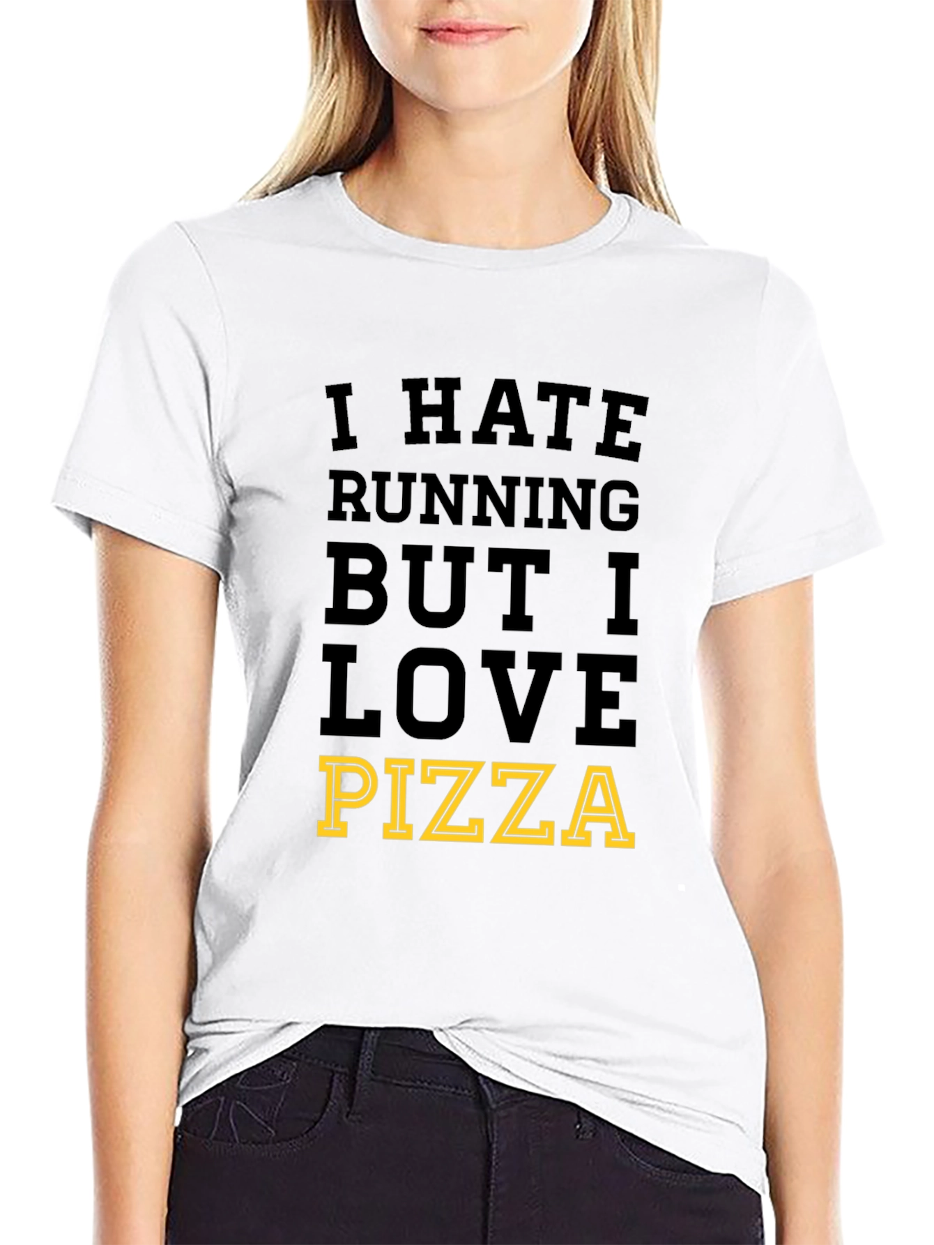 I Hate Running But I Love Pizza Mens T-Shirt