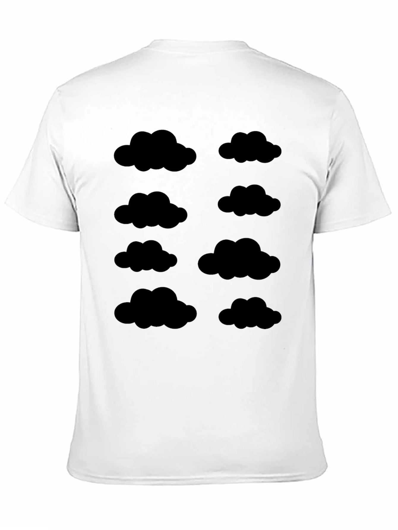 Cloud Pattern Black T-Shirt - Weather Inspired Design