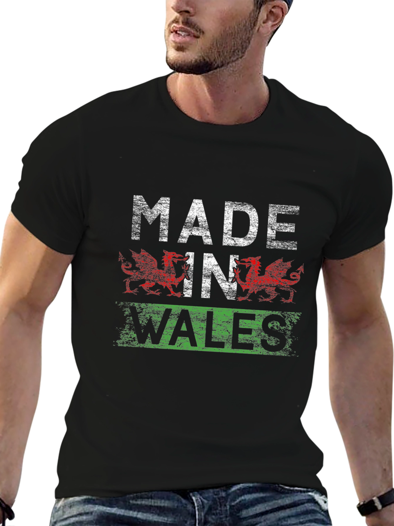 Made In Wales T-Shirt Welsh Flag Dragon Design