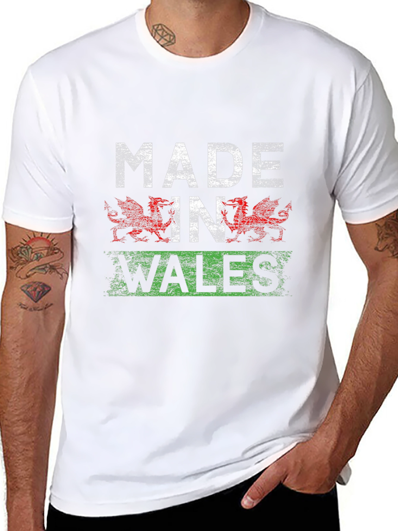 Made In Wales T-Shirt Welsh Flag Dragon Design