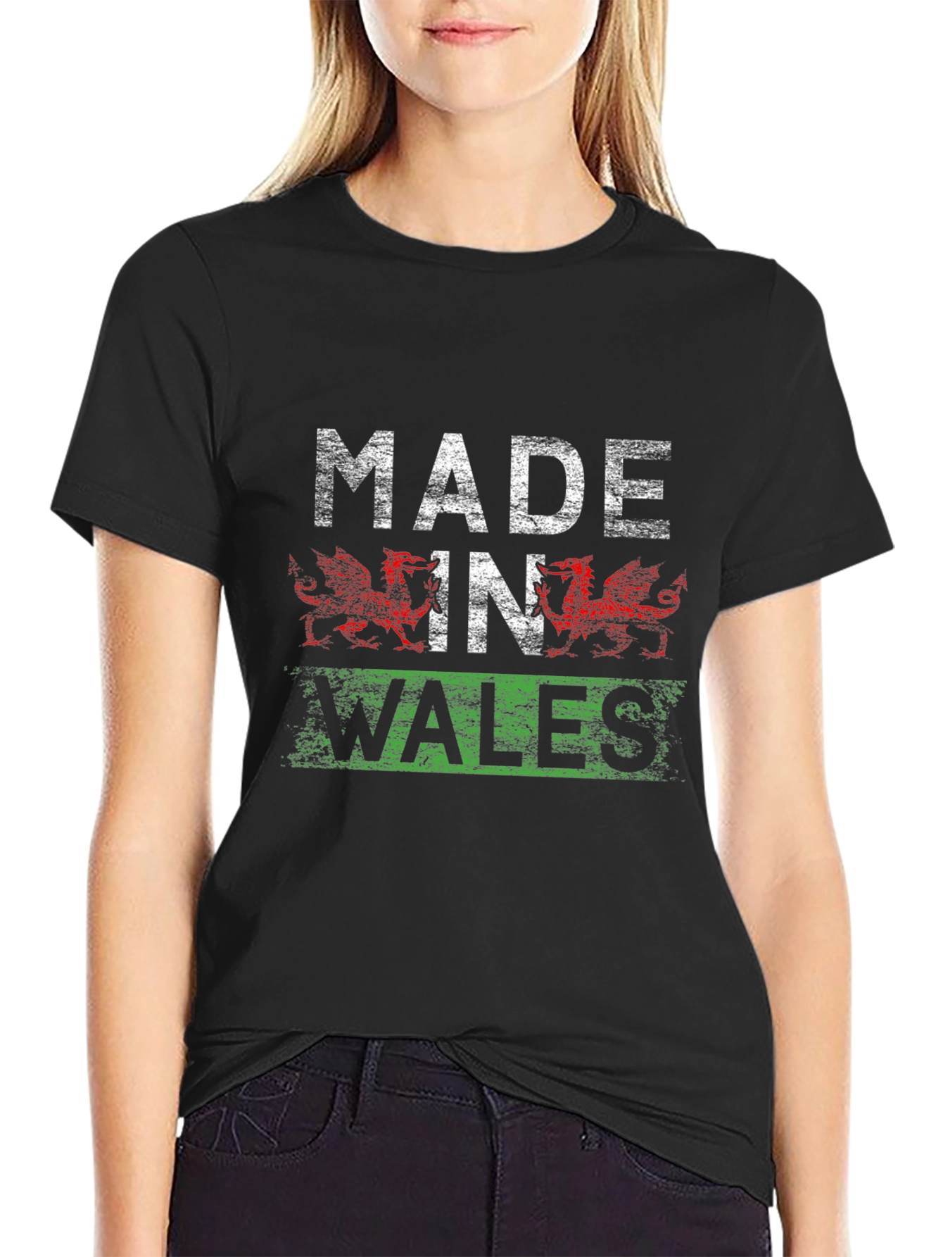 Made In Wales T-Shirt Welsh Flag Dragon Design