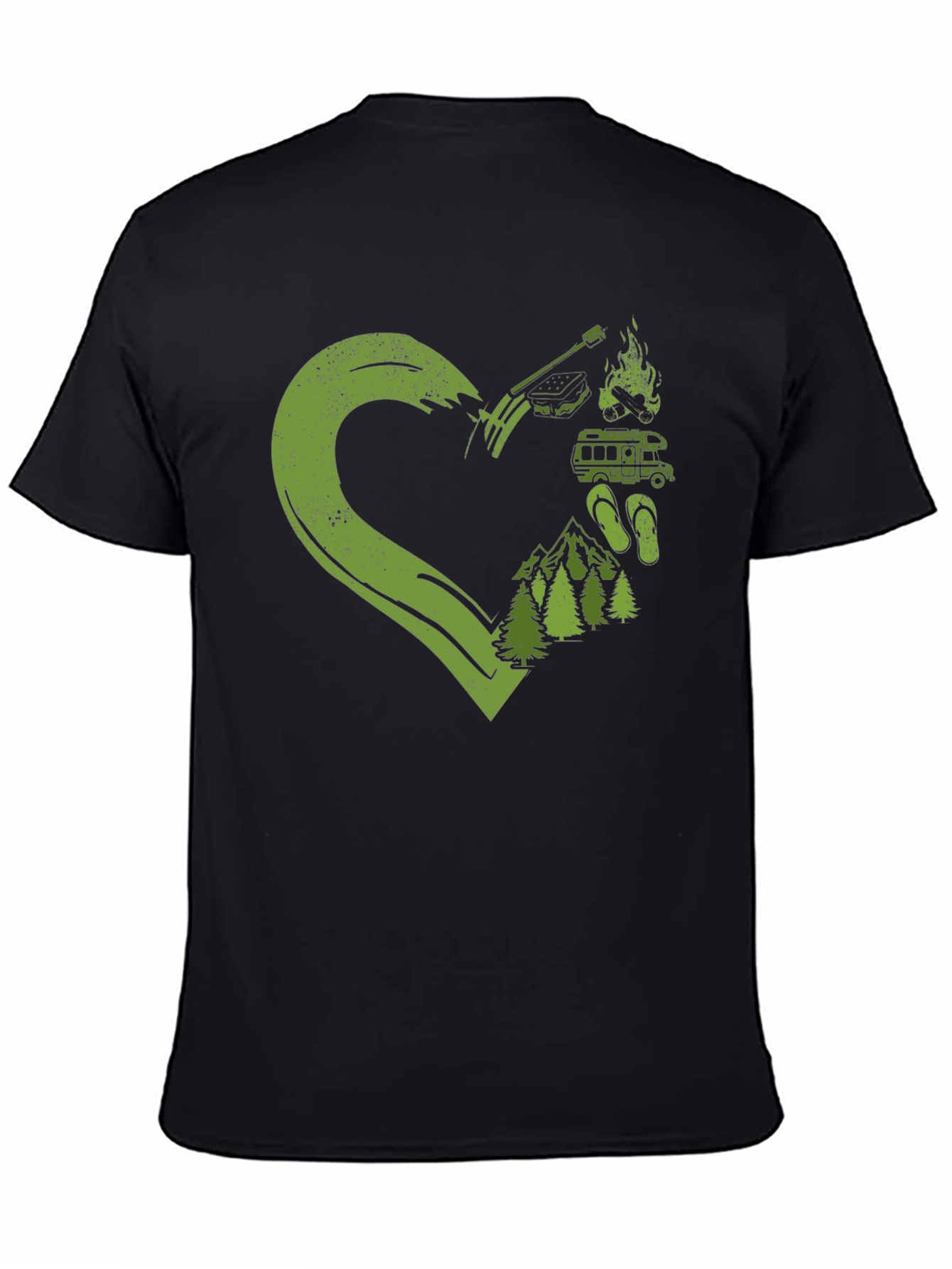 Camping Lovers Heart Graphic T-Shirt