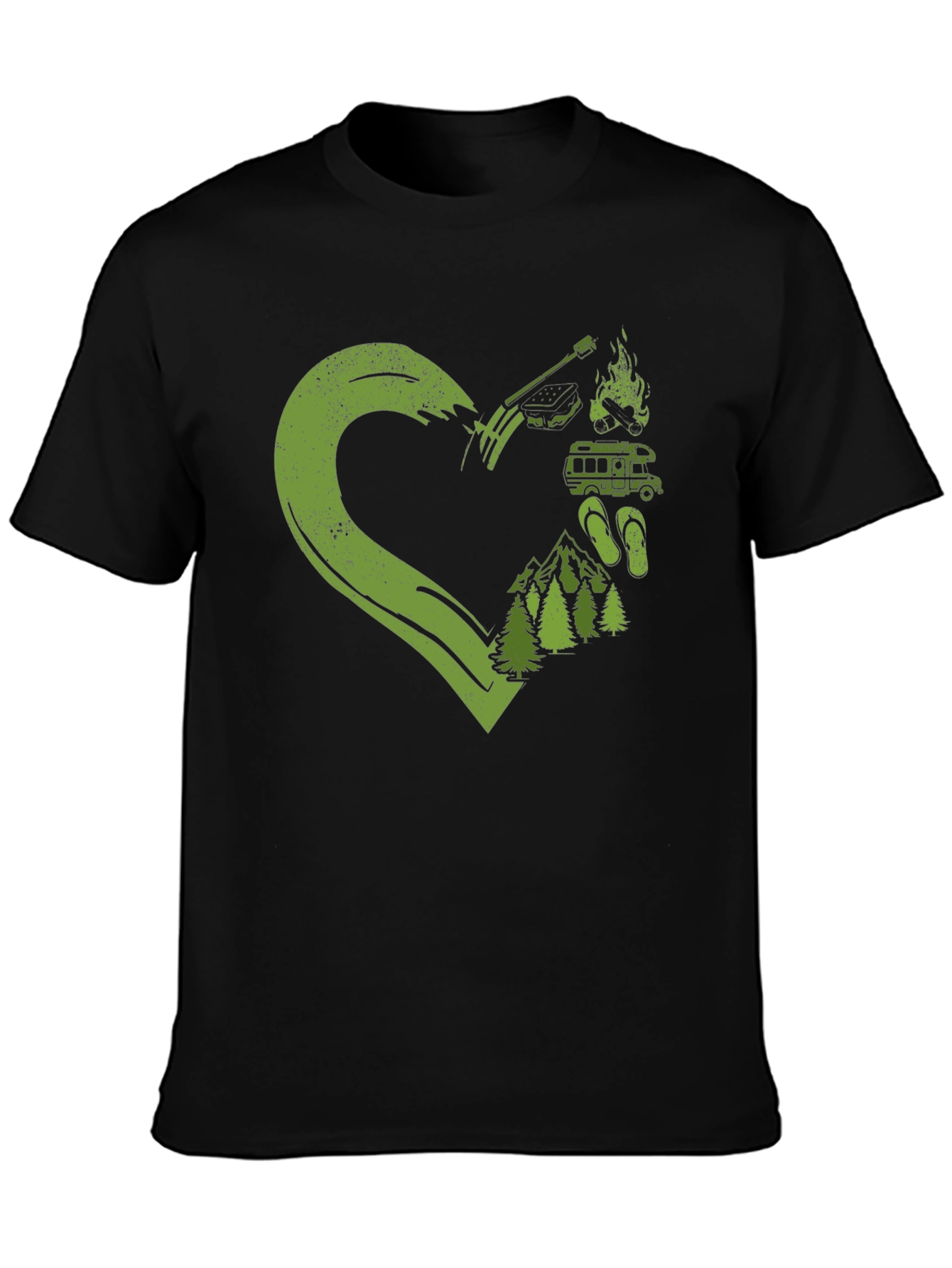 Camping Lovers Heart Graphic T-Shirt
