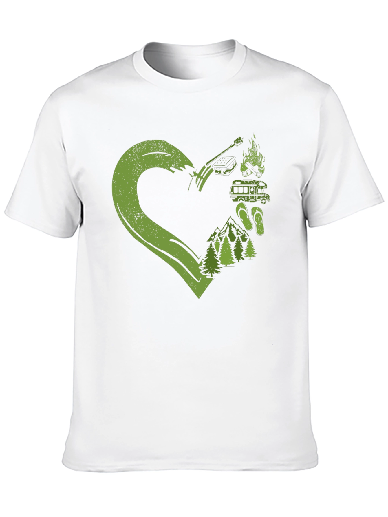 Camping Lovers Heart Graphic T-Shirt