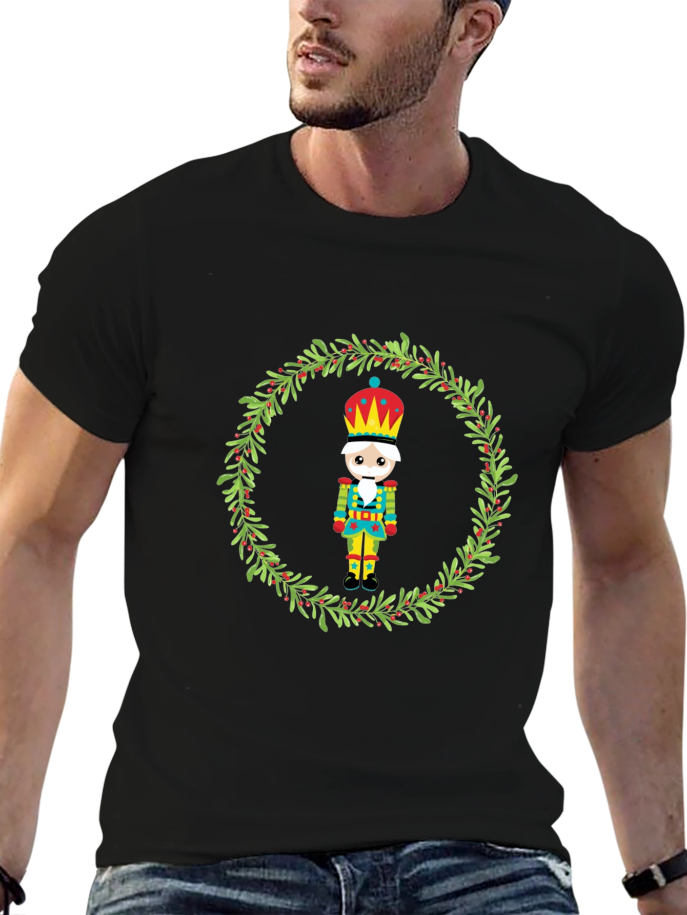 Festive Nutcracker Wreath Graphic Tee