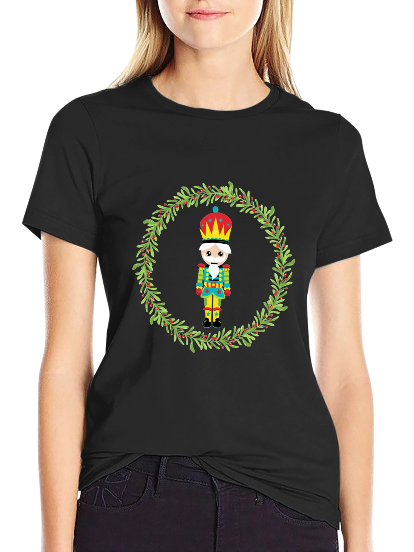 Festive Nutcracker Wreath Graphic Tee
