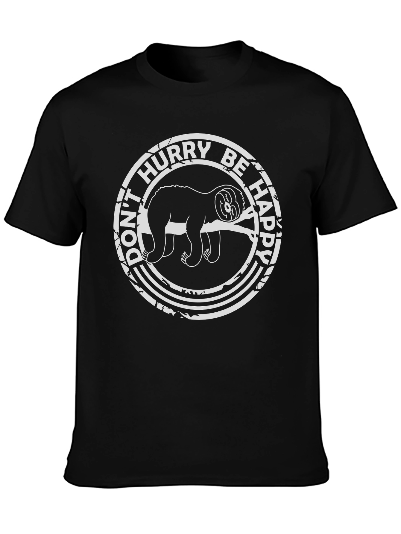 Dont Hurry Be Happy Sloth Graphic Tee