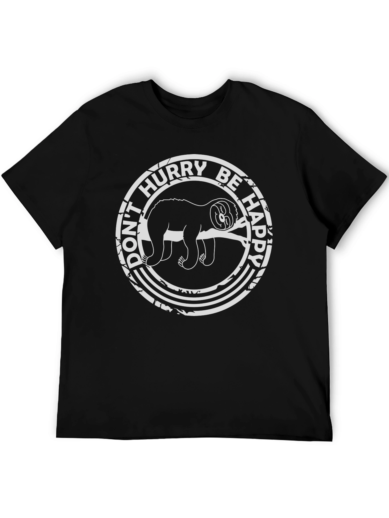 Dont Hurry Be Happy Sloth Graphic Tee