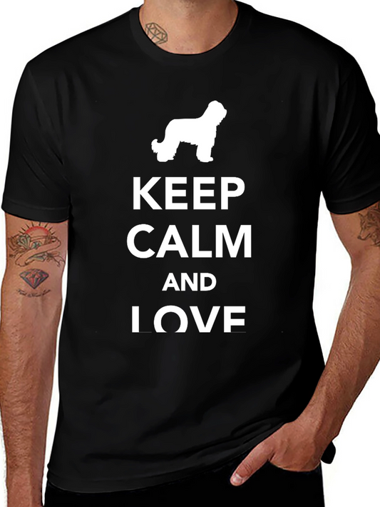 Keep Calm & Love T-Shirt - Black Crew Neck
