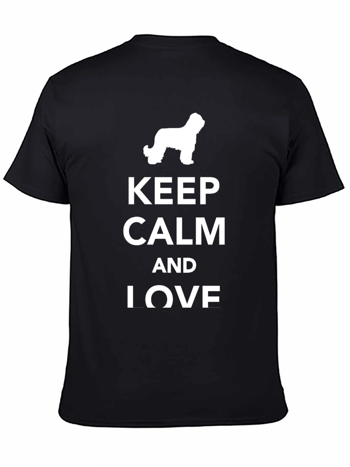 Keep Calm & Love T-Shirt - Black Crew Neck