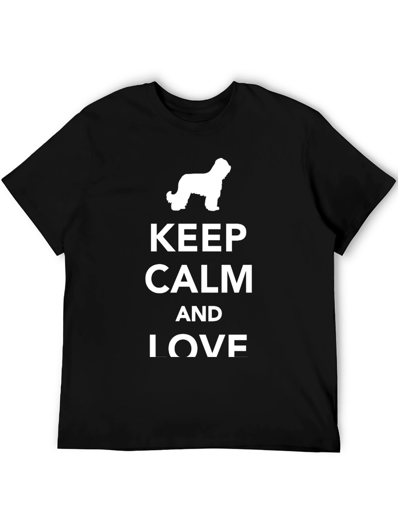 Keep Calm & Love T-Shirt - Black Crew Neck