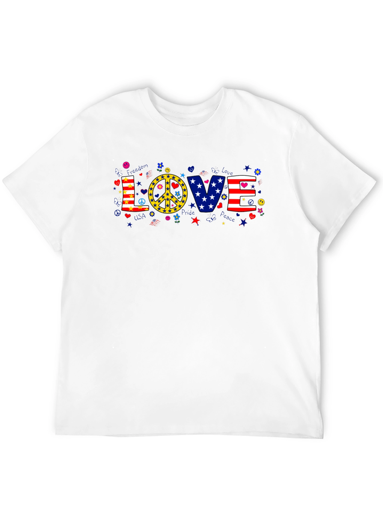 Love & Peace Graphic T-Shirt - Patriotic