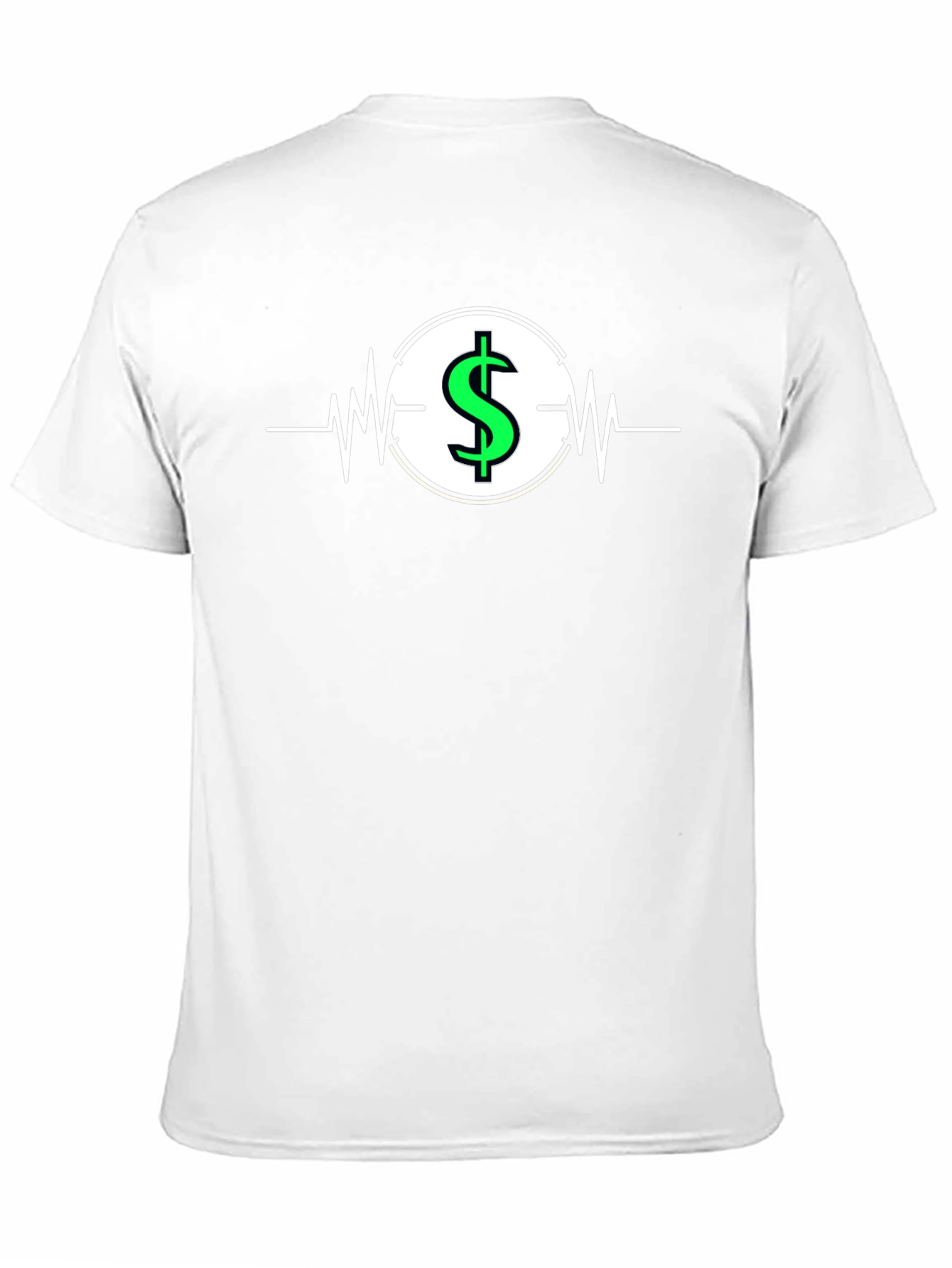 Dollar Sign Heartbeat Graphic T-Shirt - Black