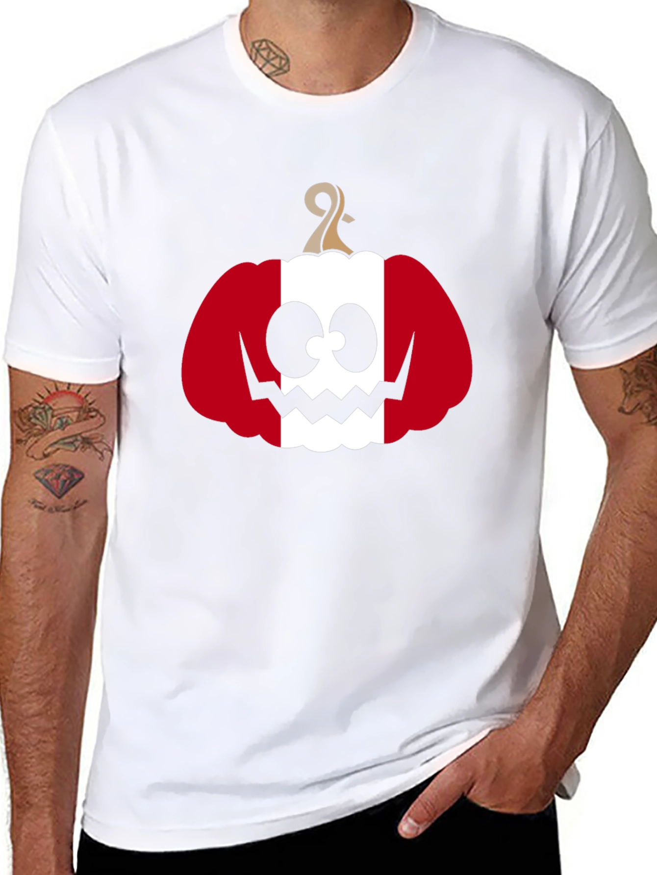 Halloween Peruvian Pumpkin Mens Black T-shirt