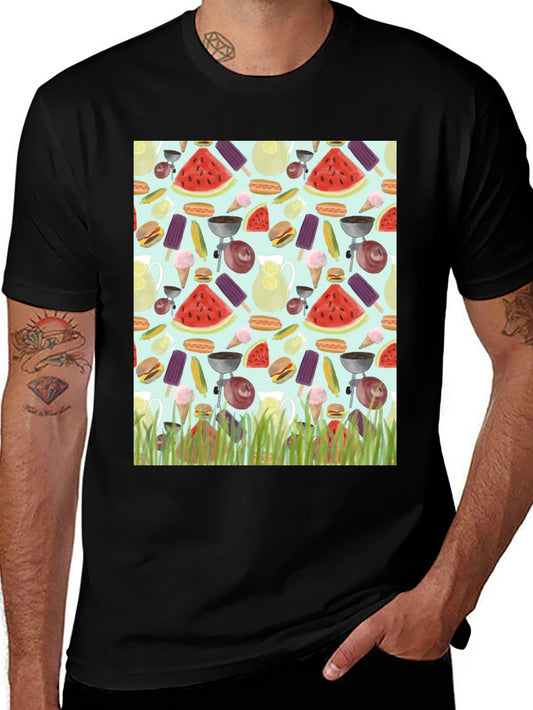 BBQ Pattern T-Shirt: Summer Fun