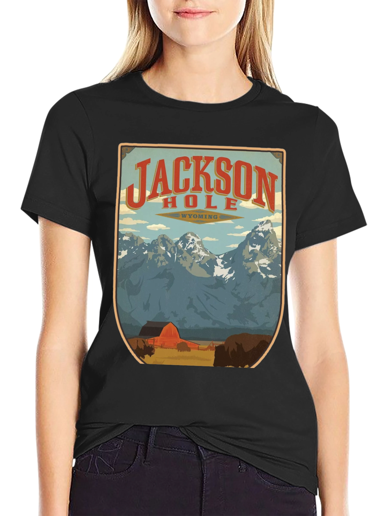 Jackson Hole Wyoming Graphic Tee - Retro Style