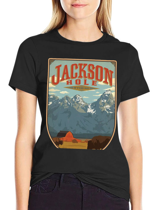 Jackson Hole Wyoming Graphic Tee - Retro Style
