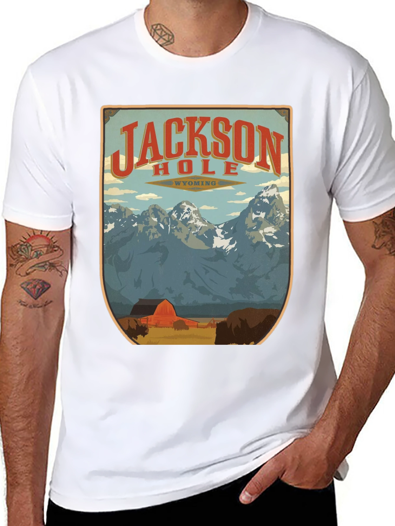Jackson Hole Wyoming Graphic Tee - Retro Style
