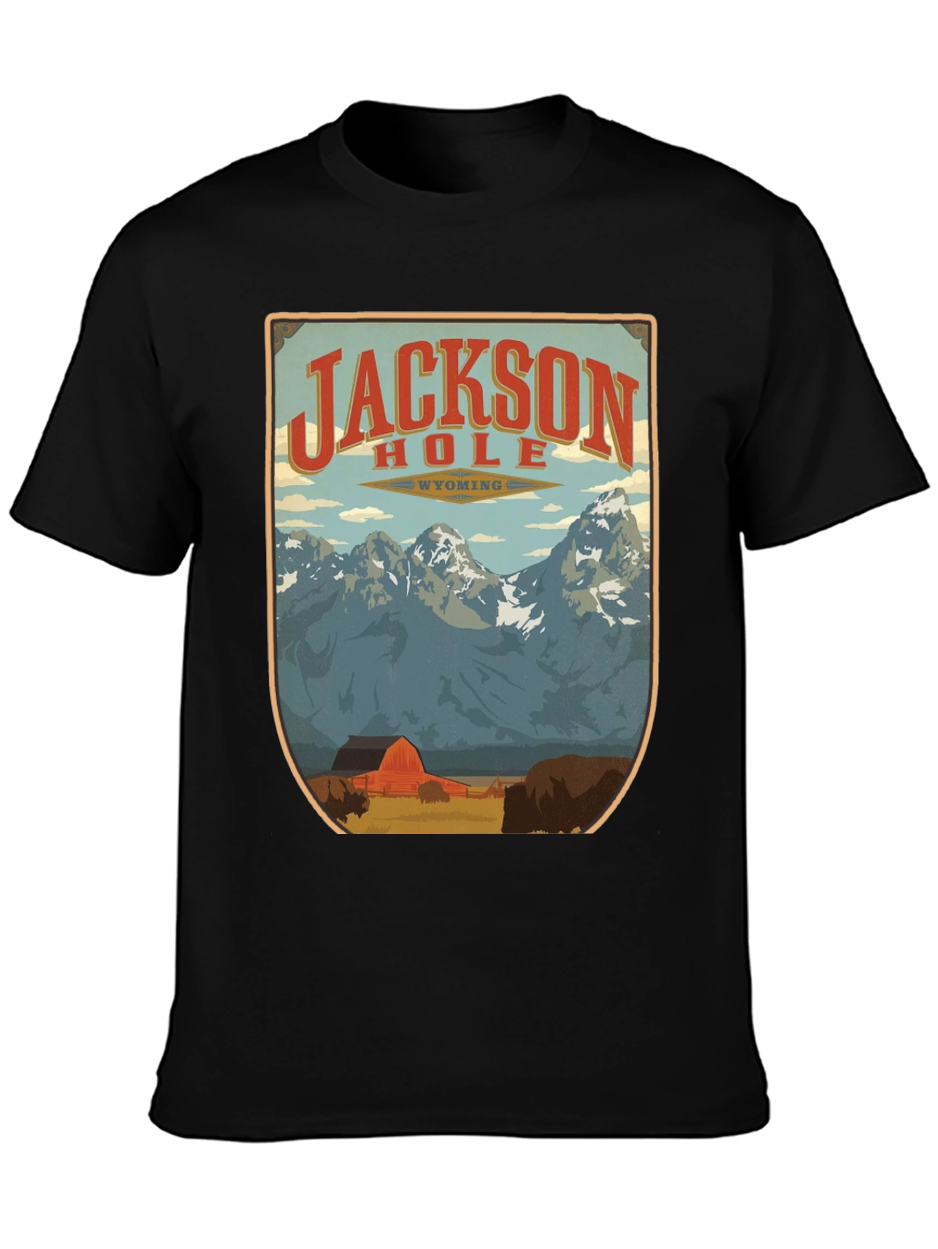 Jackson Hole Wyoming Graphic Tee - Retro Style