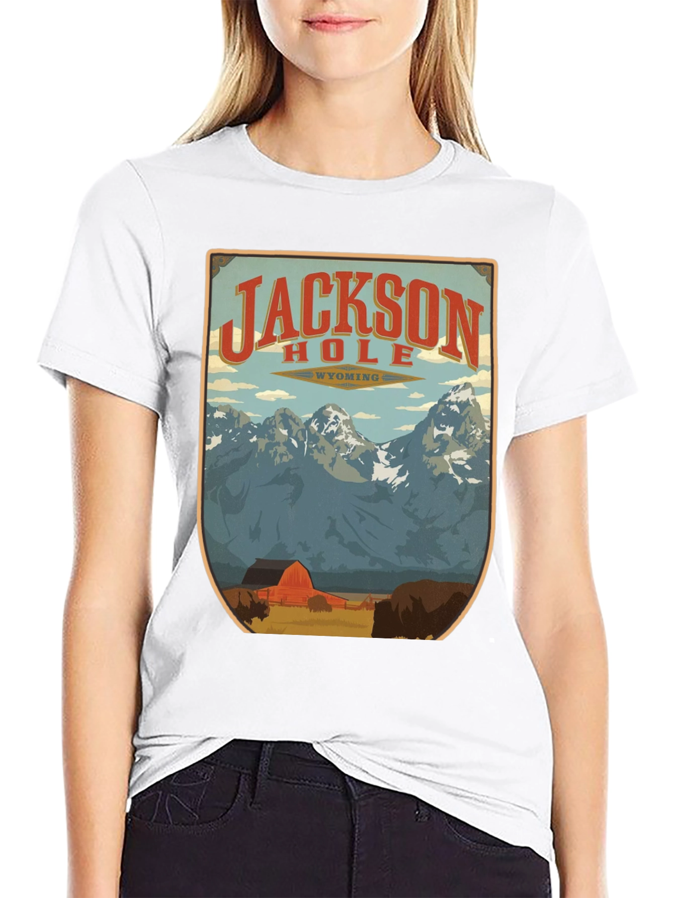 Jackson Hole Wyoming Graphic Tee - Retro Style
